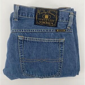 Lucky Brand Dungarees America Jeans Mens Size 36 Regular Wash Denim Straight